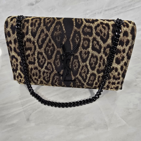 🔥RARE🔥Yves Saint Laurent Kate Leopard Print Chain Bag - Picture 1 of 15